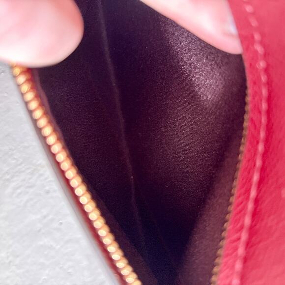 Coach Katy Snake Embossed Crossbody Satchel C5832 Cherry Red - Picture 11 of 15